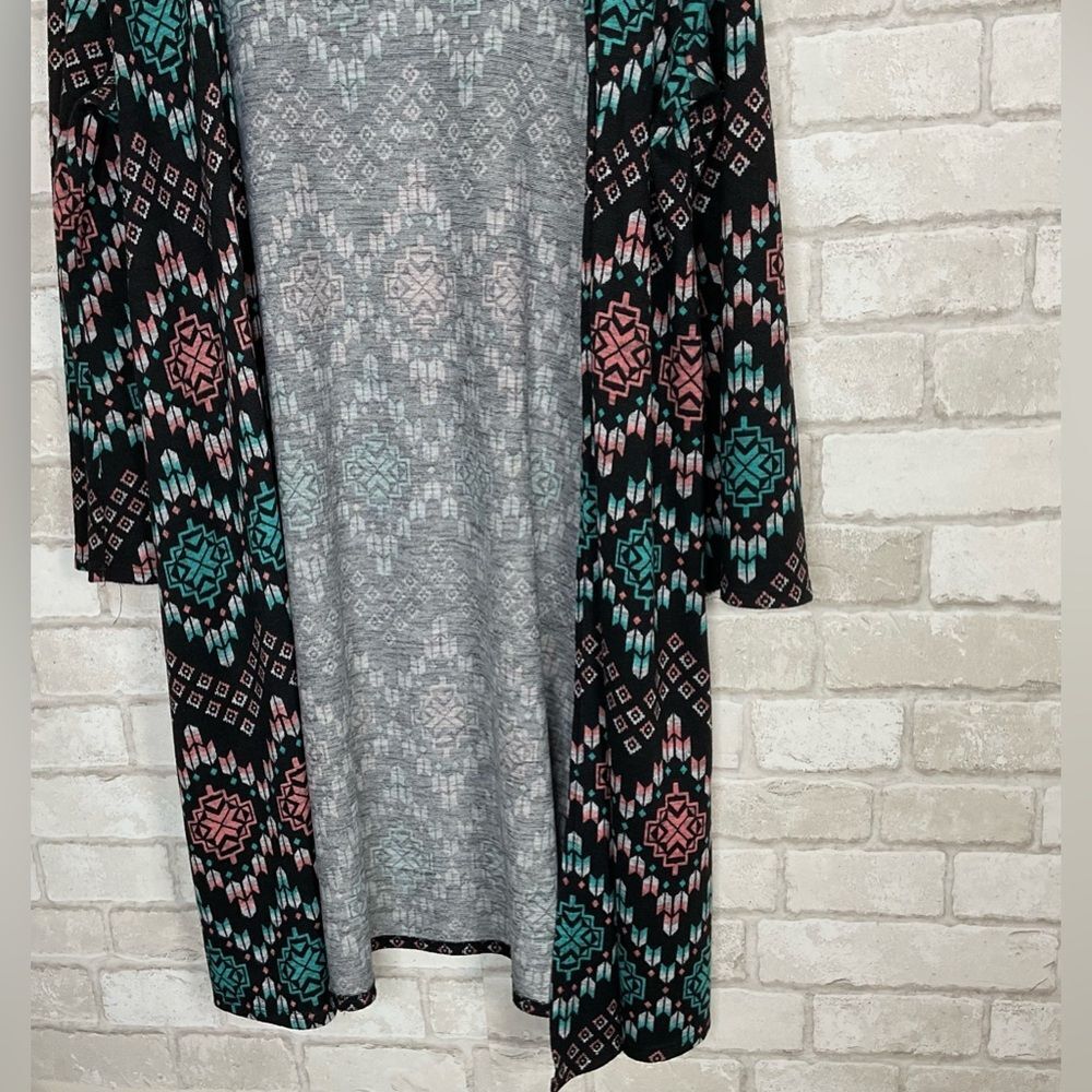 Vibrant Patterned Open Front Cardigan - Picture 5 of 12
